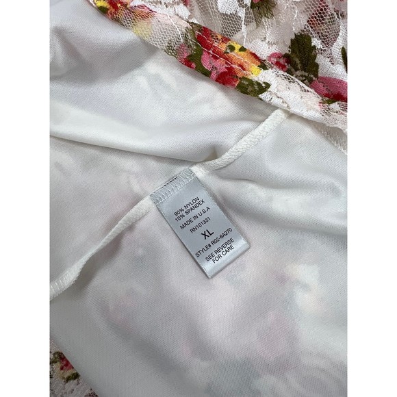 Flowy Lace Back Bow Dress Floral Strapless Mini Dress Beach Cover X-Large Day - Picture 8 of 8